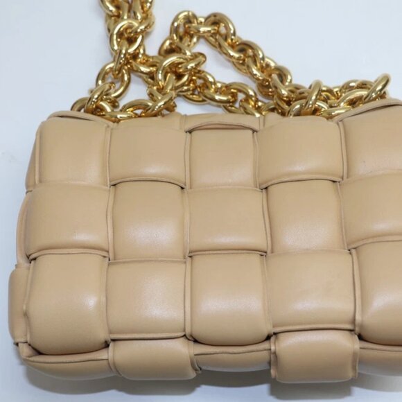 Bottega Veneta Chain Cassette Gold Strap Crossbody Porridge Leather - Picture 9 of 10